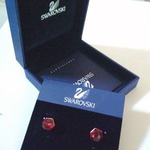 Red Swarovski earrings